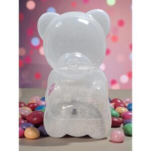 🐻🤍🤍NEW WAY TO CELEBRATE VALENTINES DAY WHITE PLASTIC GUMMY BEAR CONTAINER